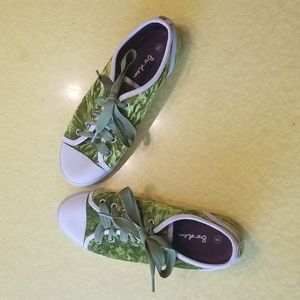 Boden Green Velvet Sneakers